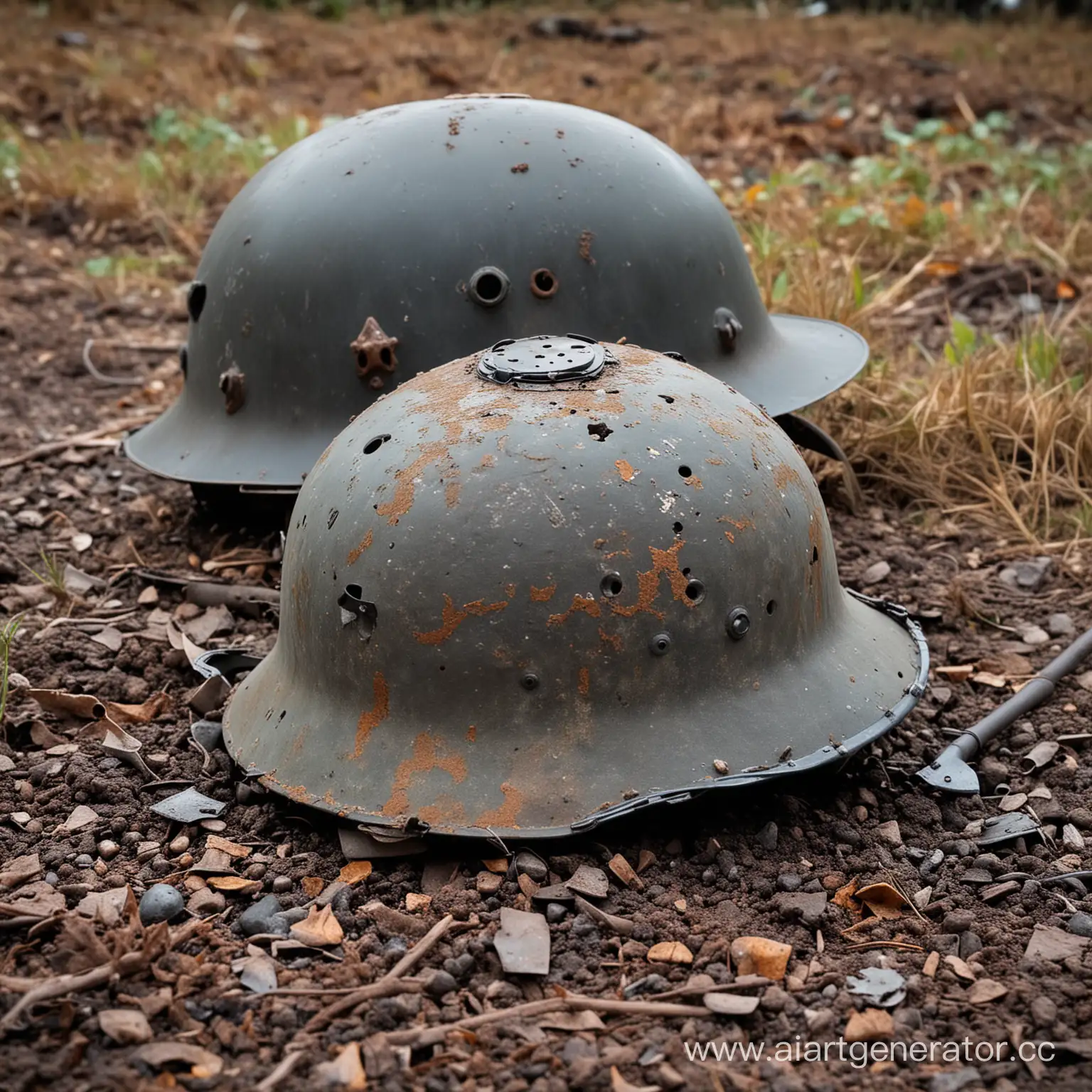 WWII-Relics-German-M35-Helmet-and-MP-40-Submachine-Gun