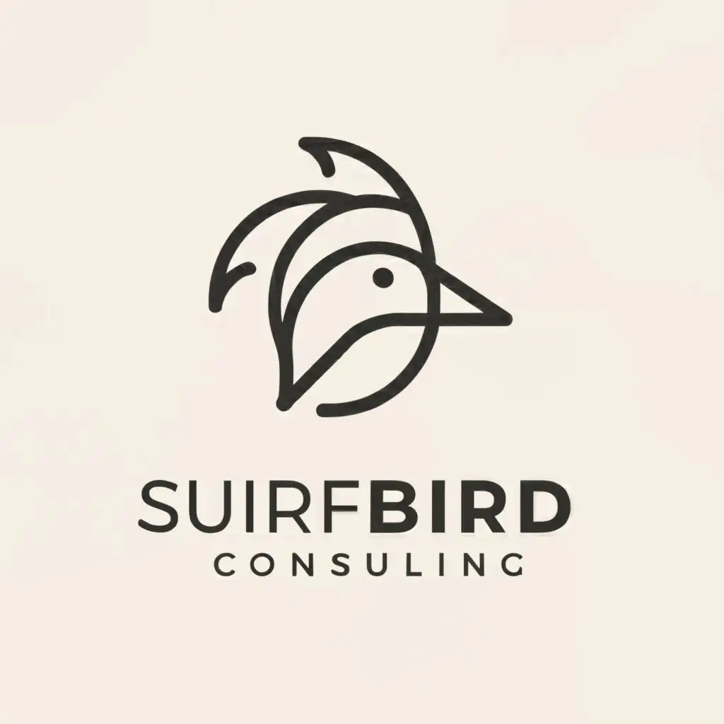 a logo design,with the text Surfbird consulting, main symbol:and abstract image of a surfbirds head ,Minimalistic,be used in Technology industry,clear background