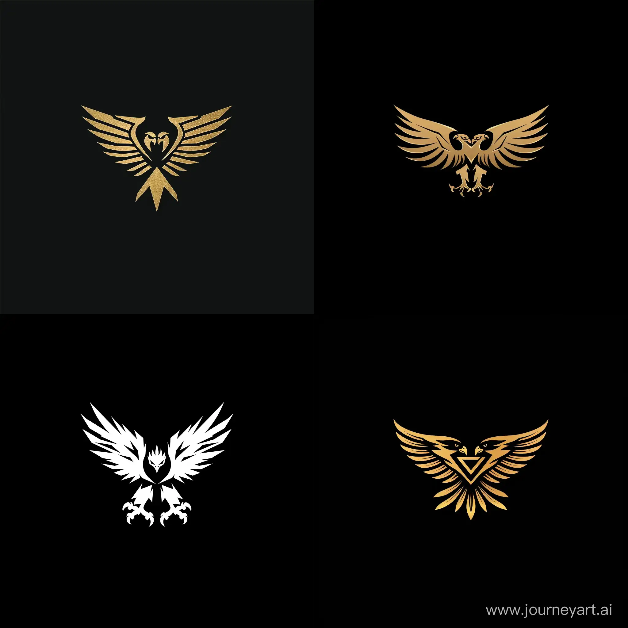 Logo moderne minimaliste d’un aigle à 2 tête 