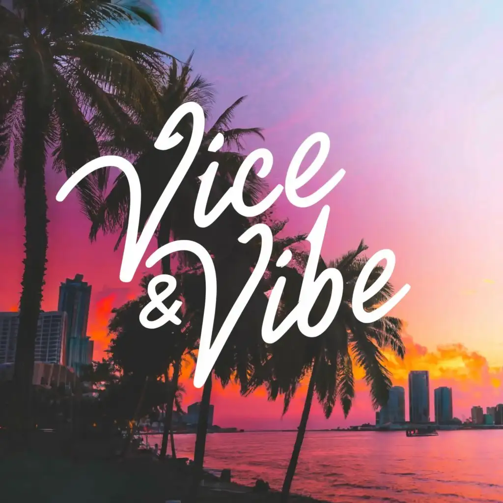 LOGO-Design-For-Vicevibe-Classic-Font-with-Palm-Tree-Silhouette-on-Miami-Sunset-Background