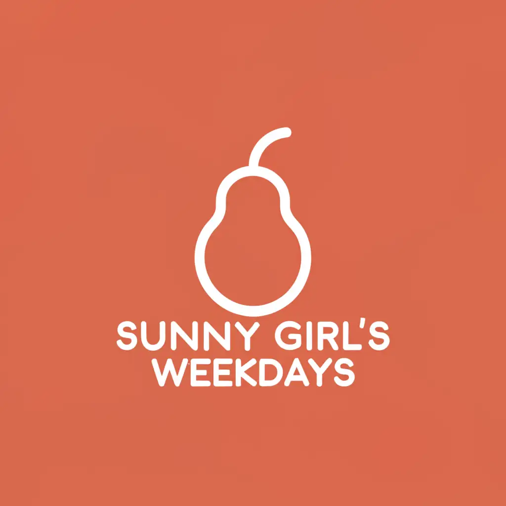 a logo design,with the text "Sunny girl's weekdays", main symbol:pear,Minimalistic,clear background