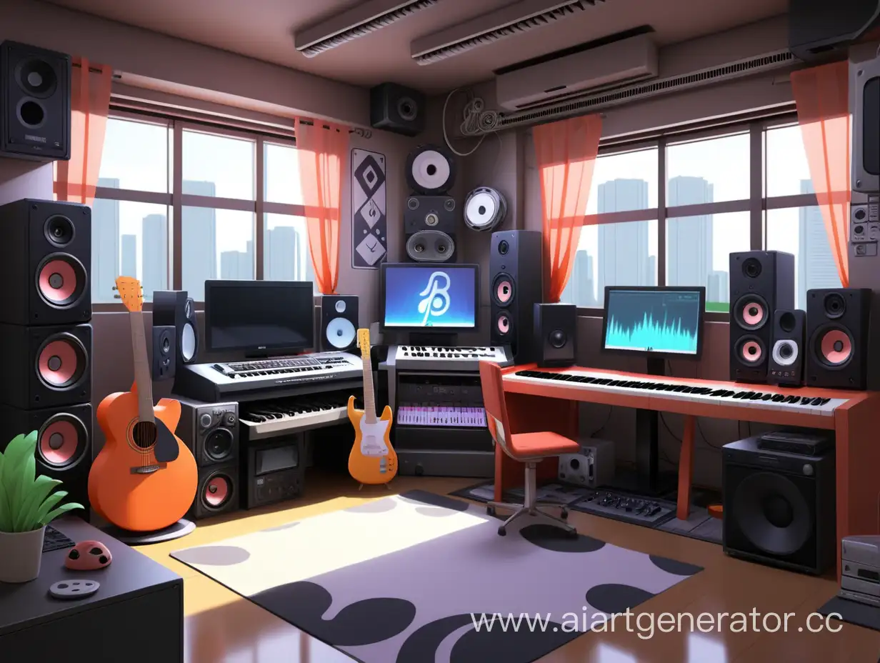 AnimeThemed-Apartment-of-a-Creative-Music-Producer