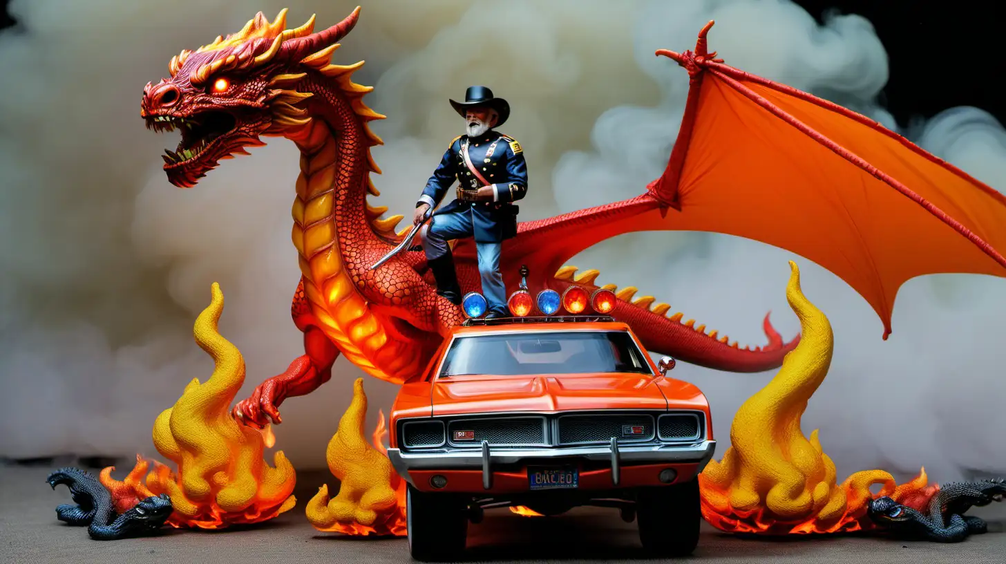 General Lee Riding with Fiery Dragons