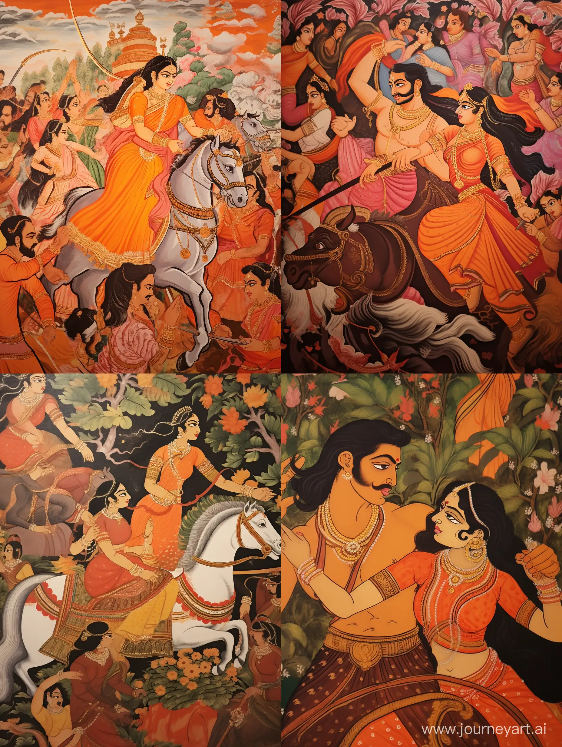 Dramatic-Depiction-of-Prince-Indrajit-Threatening-Goddess-Sita-with-a-Shining-Sword