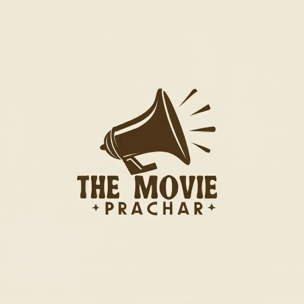 a logo design,with the text "theMoviePrachar", main symbol:Vintage Mike,Minimalistic,clear background