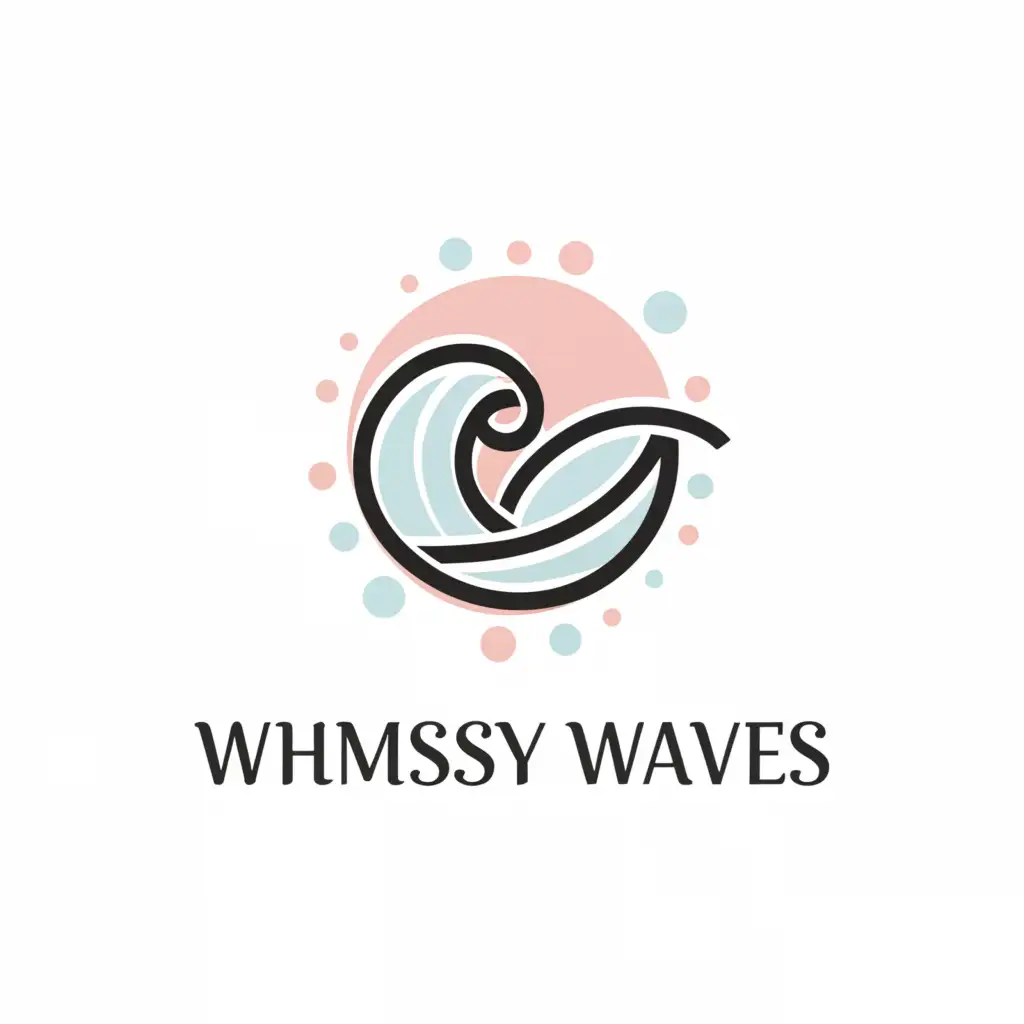 a logo design,with the text "Whimsy Waves", main symbol:waves,Moderate,be used in Beauty Spa industry,clear background
