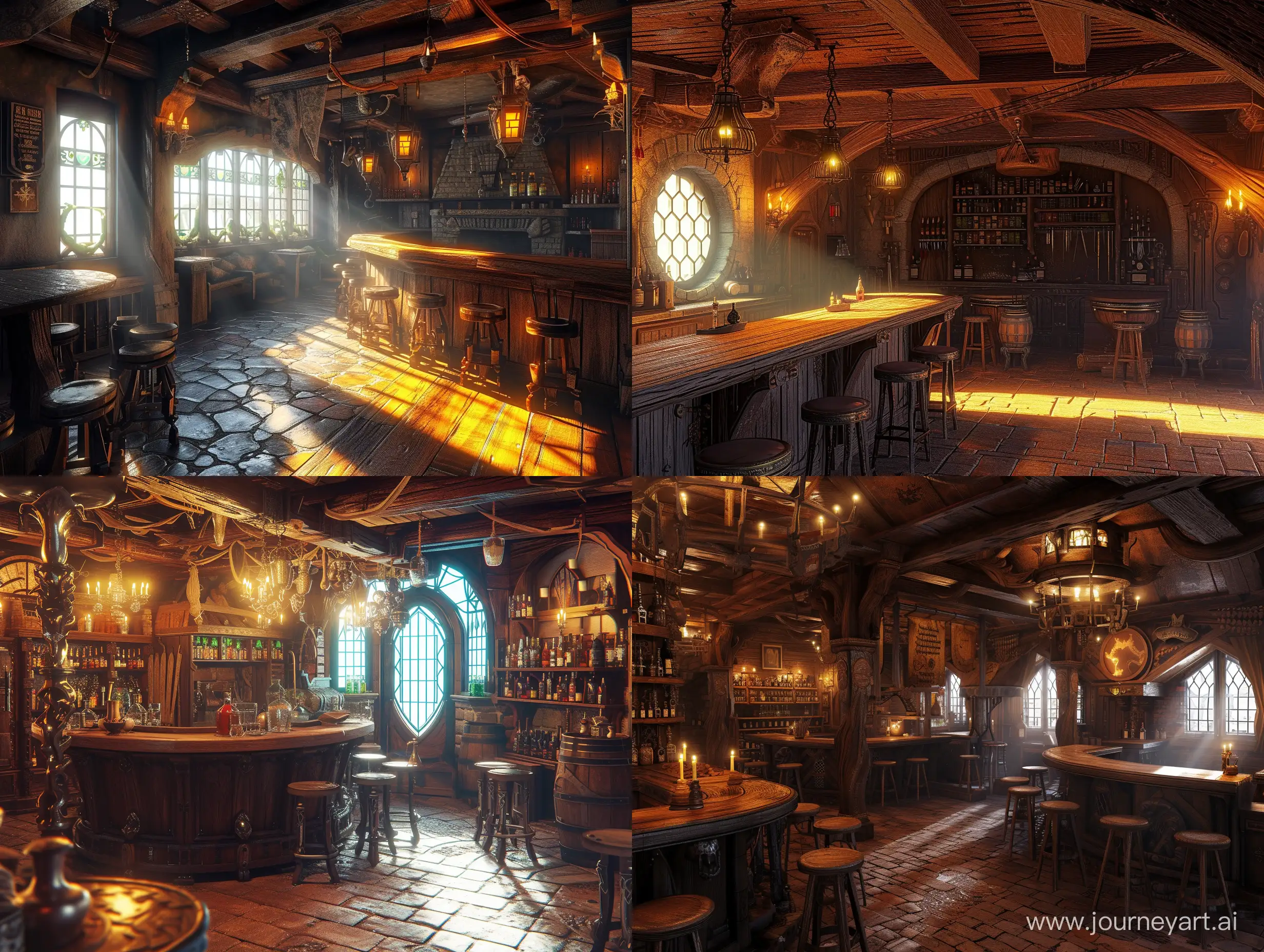 fantasy 4k tavern detailed no human light/shadow 