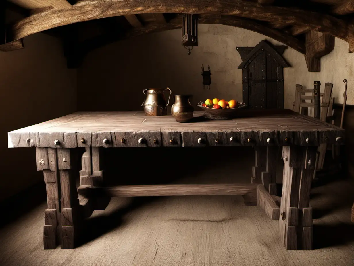 Medieval Table House Crafted with Intricate Detailing