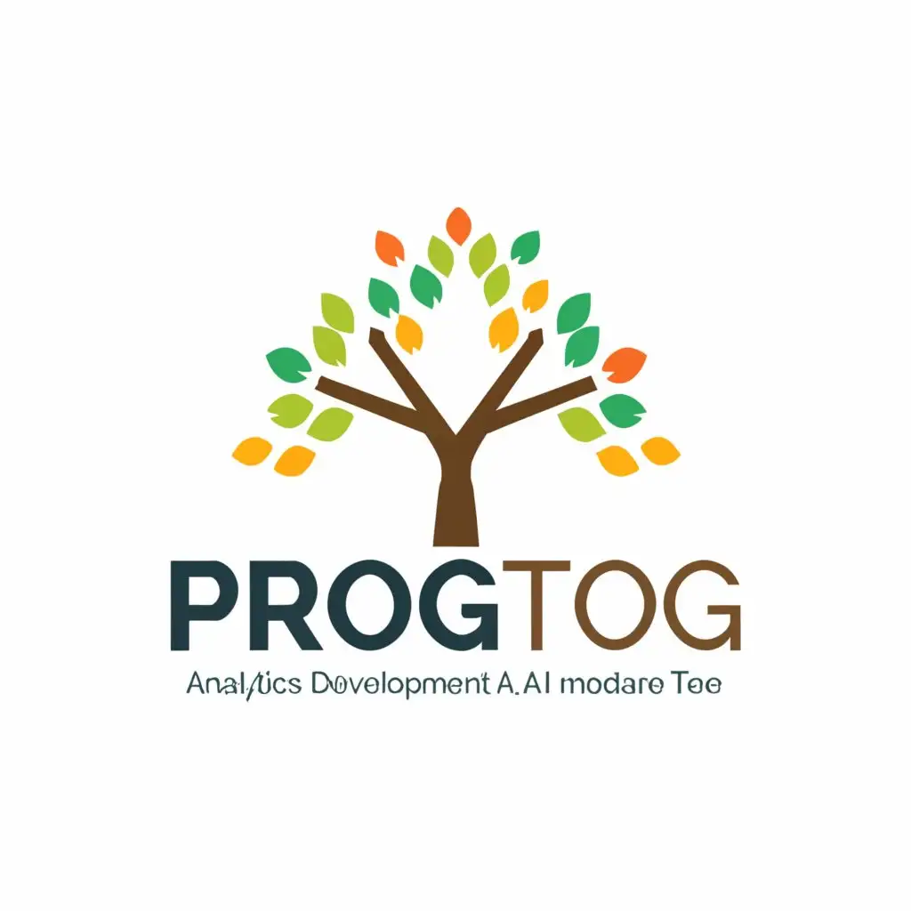 a logo design,with the text "Prog Tog", main symbol:Progress, growth, analytics, development,AI,Moderate,be used in Technology industry,clear background