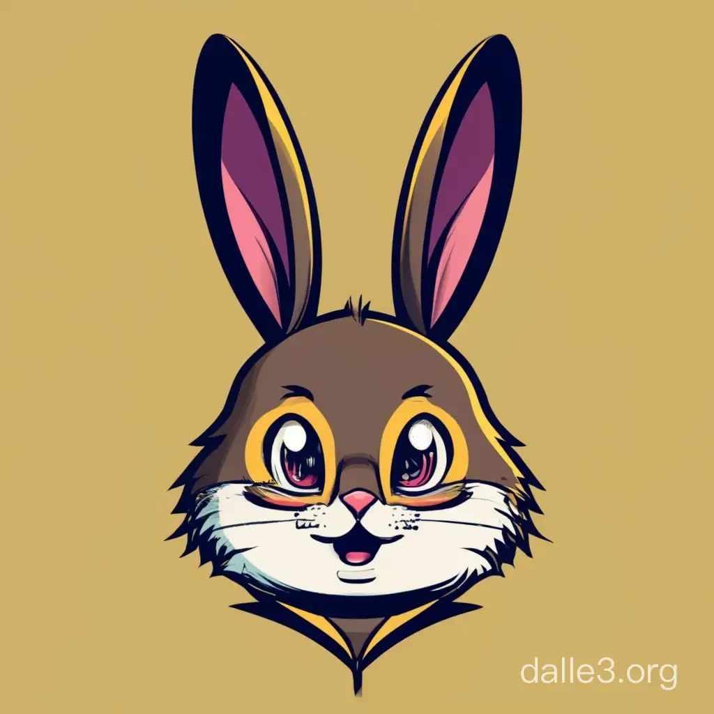 create an rabbit yellow anime image 2d smiling for token logo