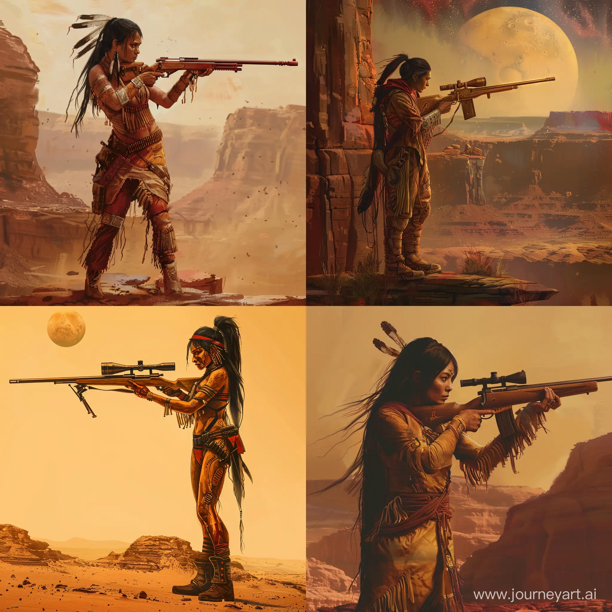 Mars-Exploration-American-Indian-Marksman-with-Rifle