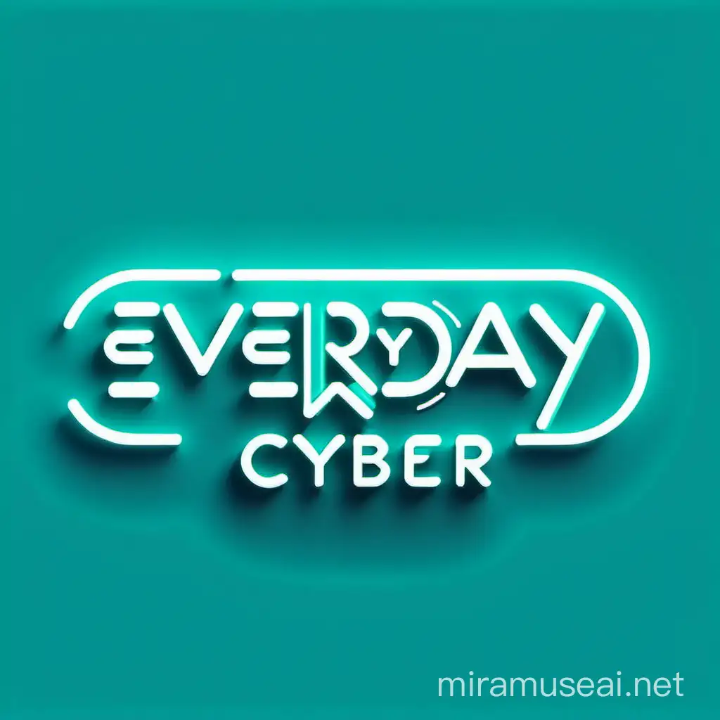 Everyday Cyber Business Logo Modern Cyberpunk Typography in Neon Glow
