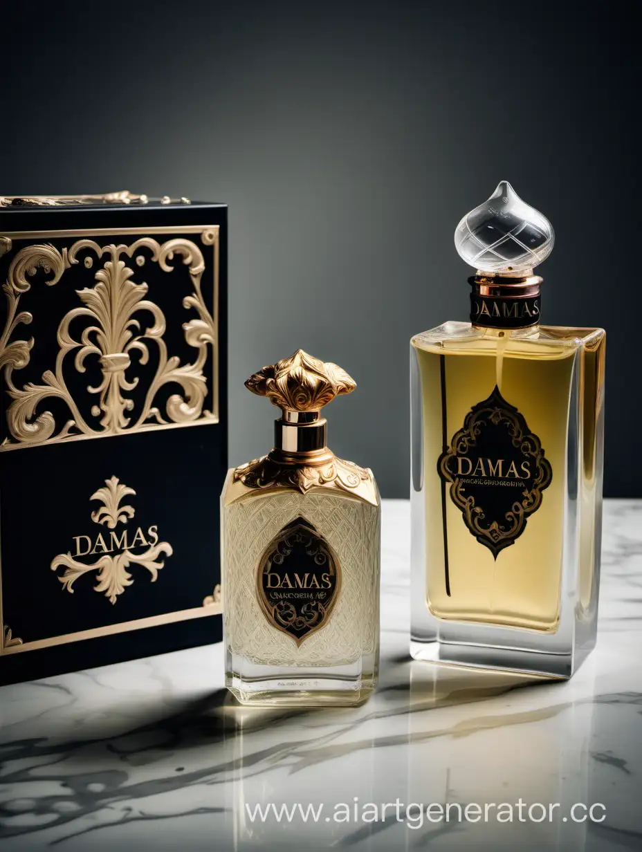 a bottle of damas cologne sitting next to a box, a flemish Baroque by Demetrios Farmakopoulos, instagram contest winner, dau-al-set, dynamic composition, contest winner, feminine