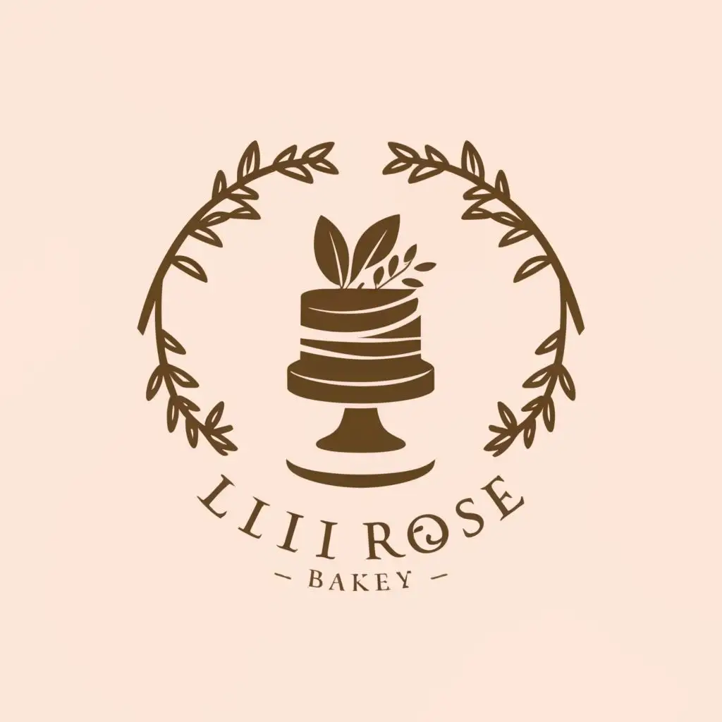 a logo design,with the text "liliRose Bakery", main symbol:a circular logo for a professional Custome cake with a special Luxury design for wedding and big events,Minimalistic,be used in Retail industry,clear background