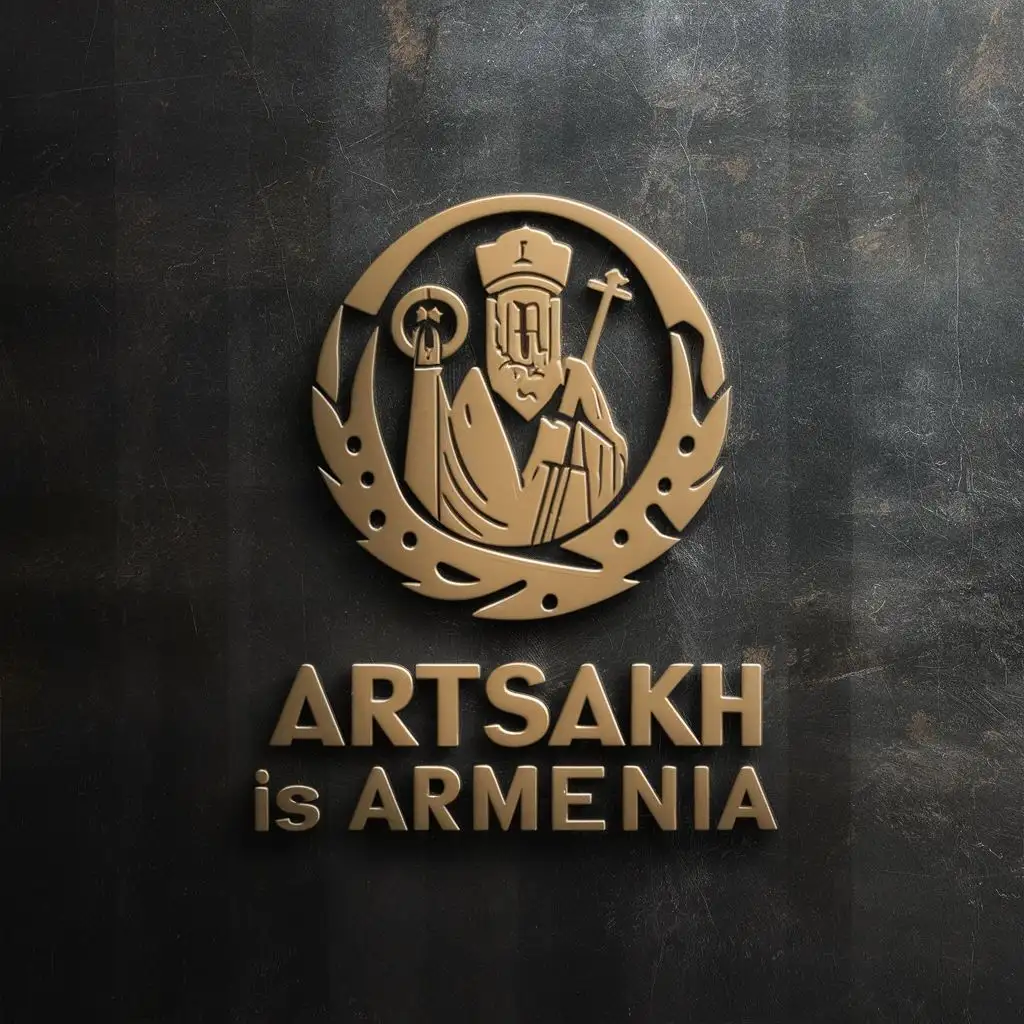 logo, St. Gregory Of Armenia, with the text "Artsakh Is Armenia", typography, be used in Legal industry