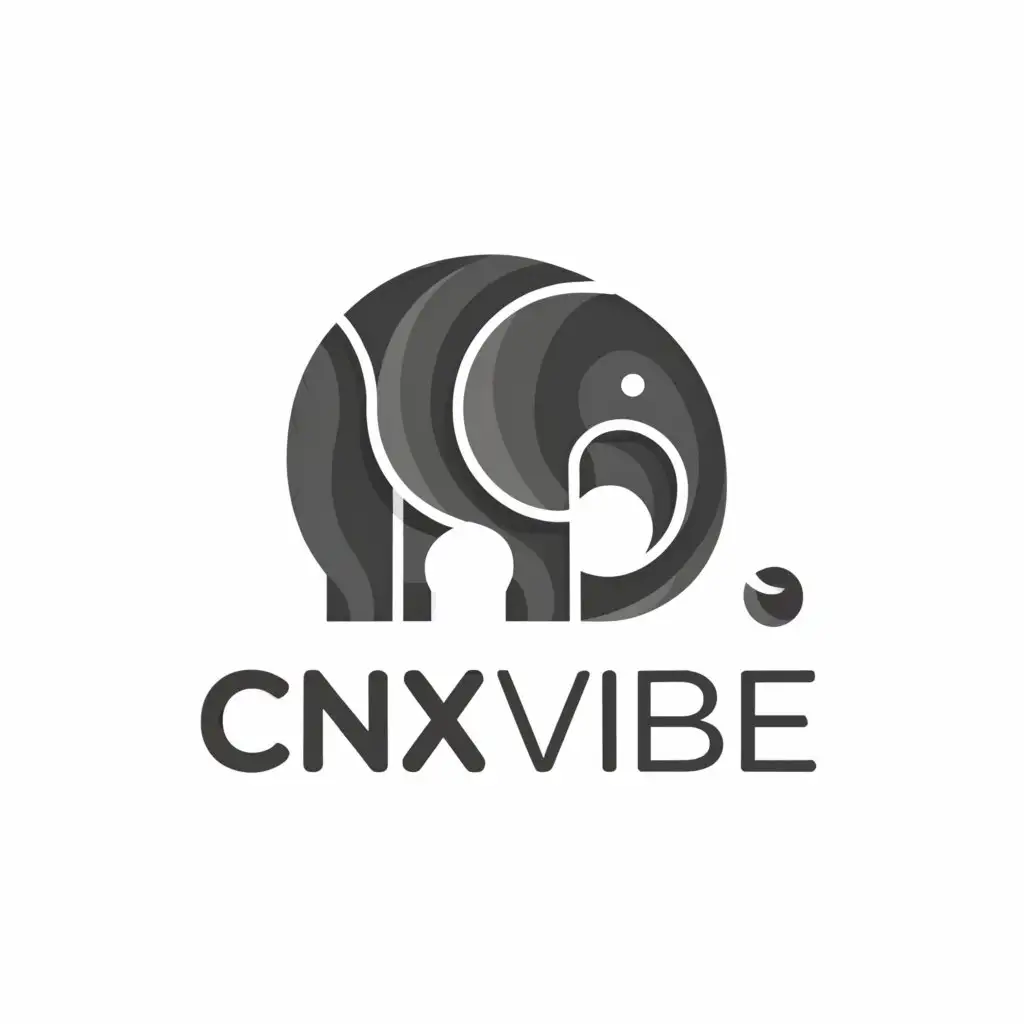 a logo design,with the text "CNX VIBE", main symbol:Elephant,Moderate,be used in Religious industry,clear background