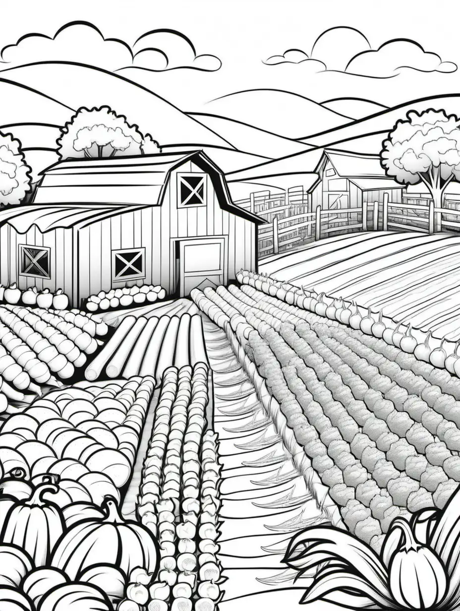 vegetable farm for colouring book
