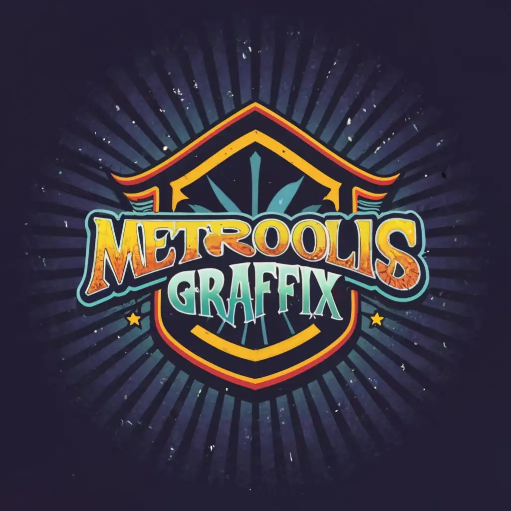 a logo design,with the text "Metropolis Graffix", main symbol:Superhero styled graphic design firm, specializing in a retro style of design. ,Moderate,be used in Entertainment industry,clear background