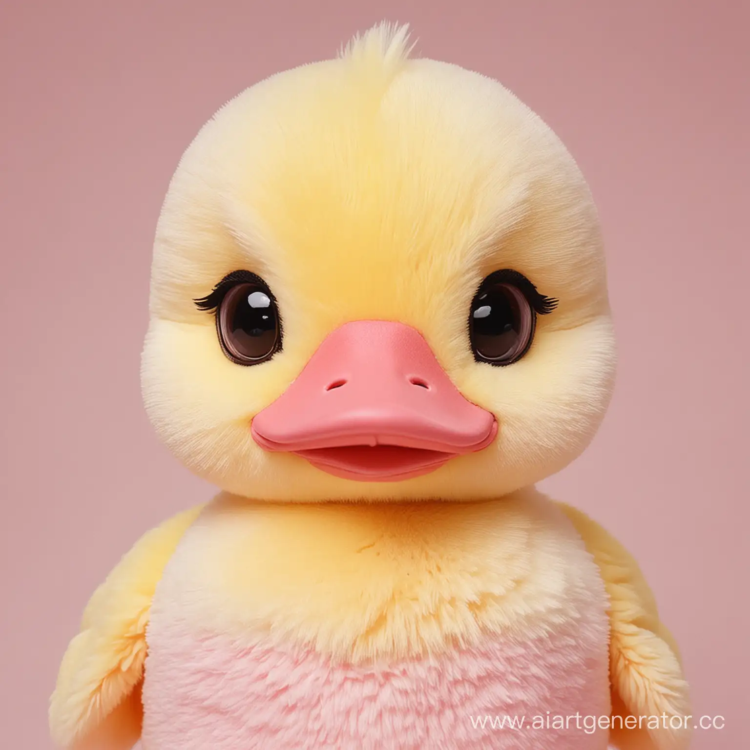 Kawaii-Plush-Duckling-with-Humanoid-Features-and-Vibrant-Color-Scheme