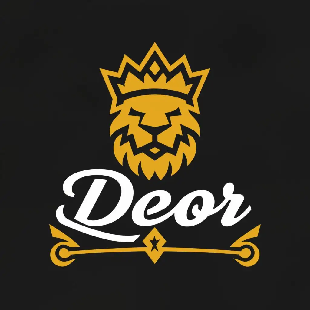 logo, KING, with the text "DEOR", typography