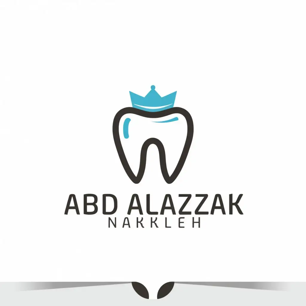 a logo design,with the text "Abd alrazzak Nakleh", main symbol:Teeth , dentist , crown , marvel,Moderate,clear background
