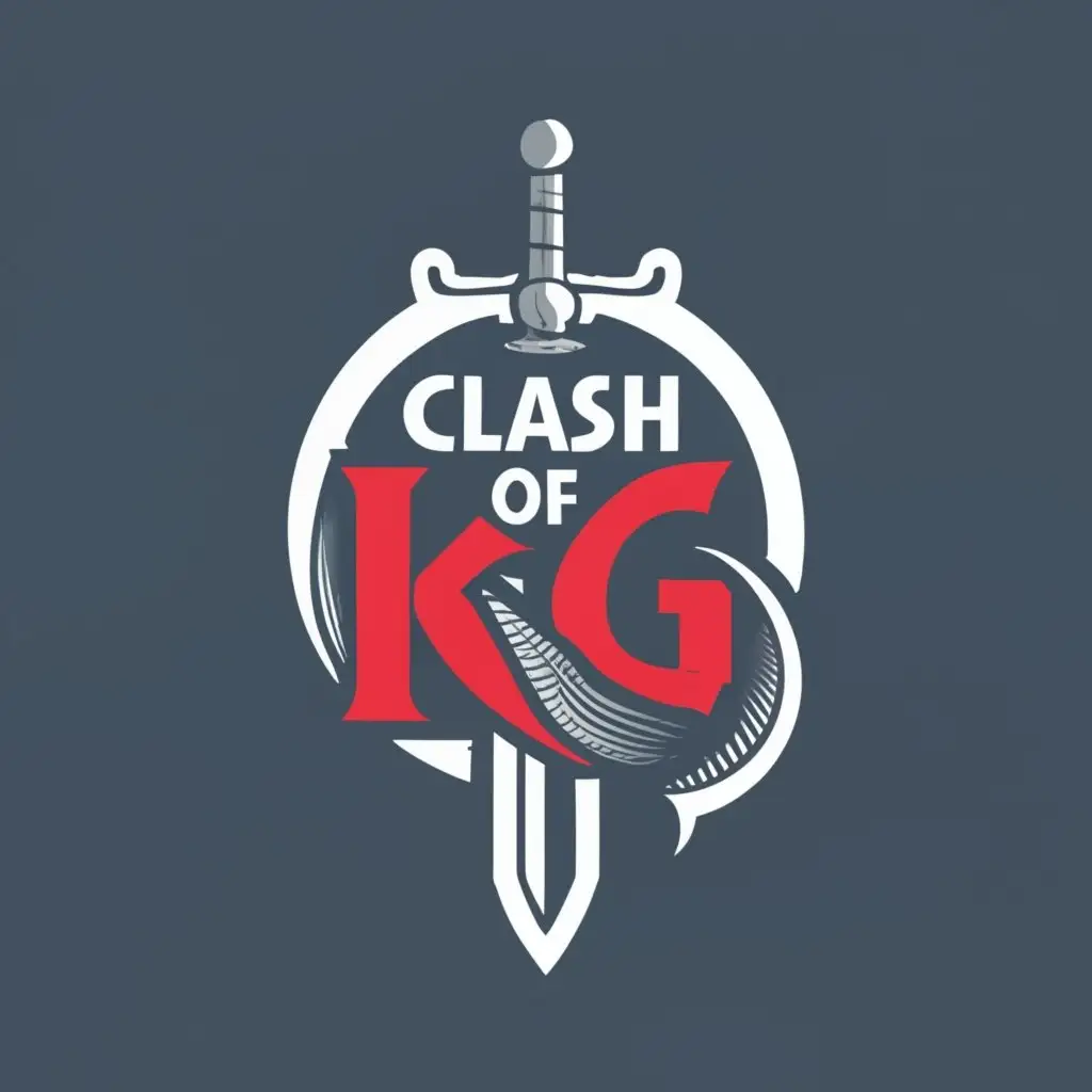 logo, sword, with the text "Clash of KG", typography, be used in Technology industry