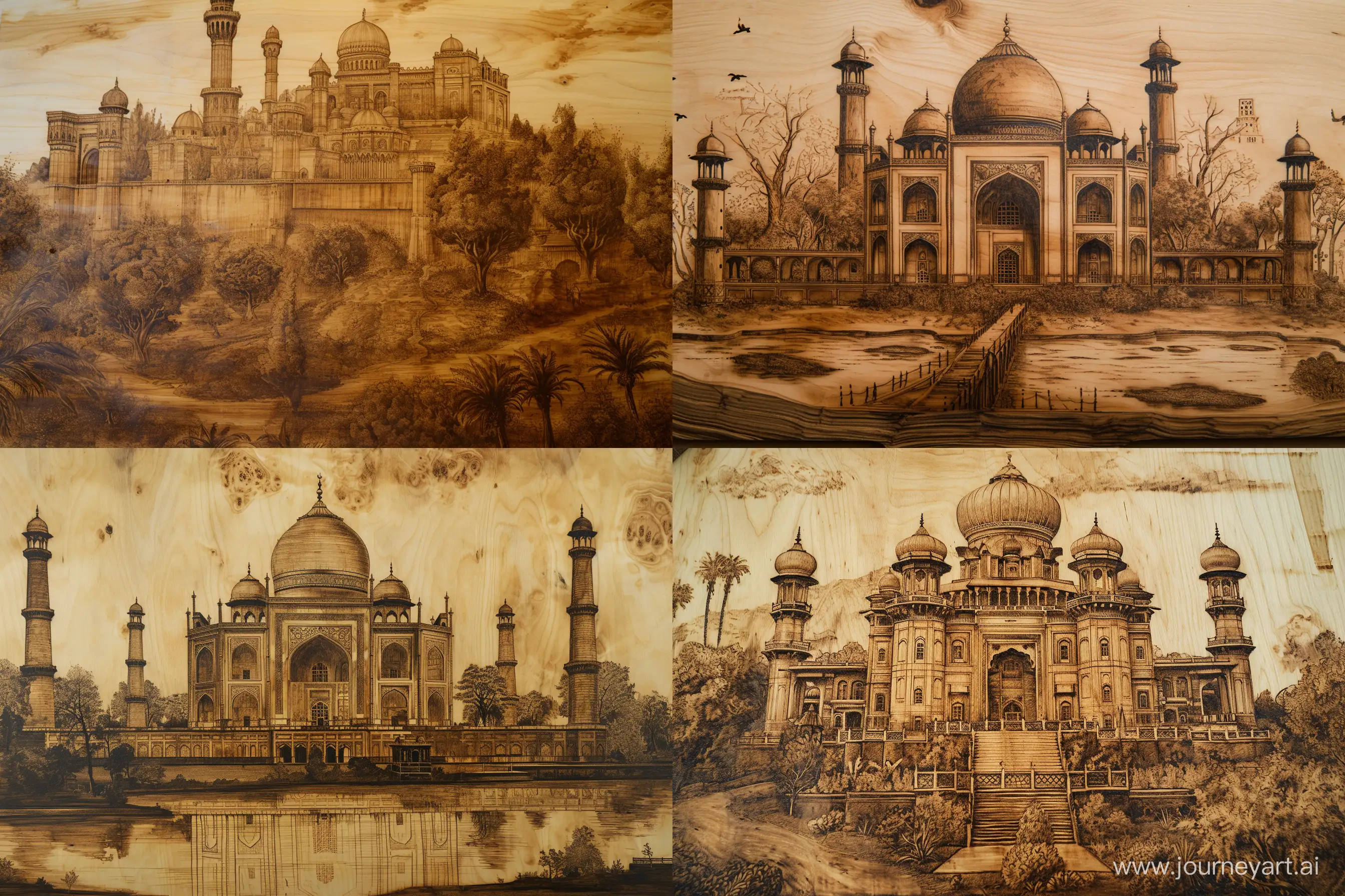 Intricate-Pyrography-Artwork-of-a-Majestic-Palace