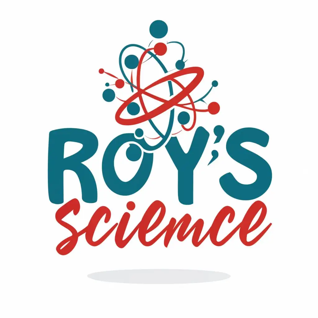 logo, Science, with the text "Roy's Science", typography, be used in Education industry