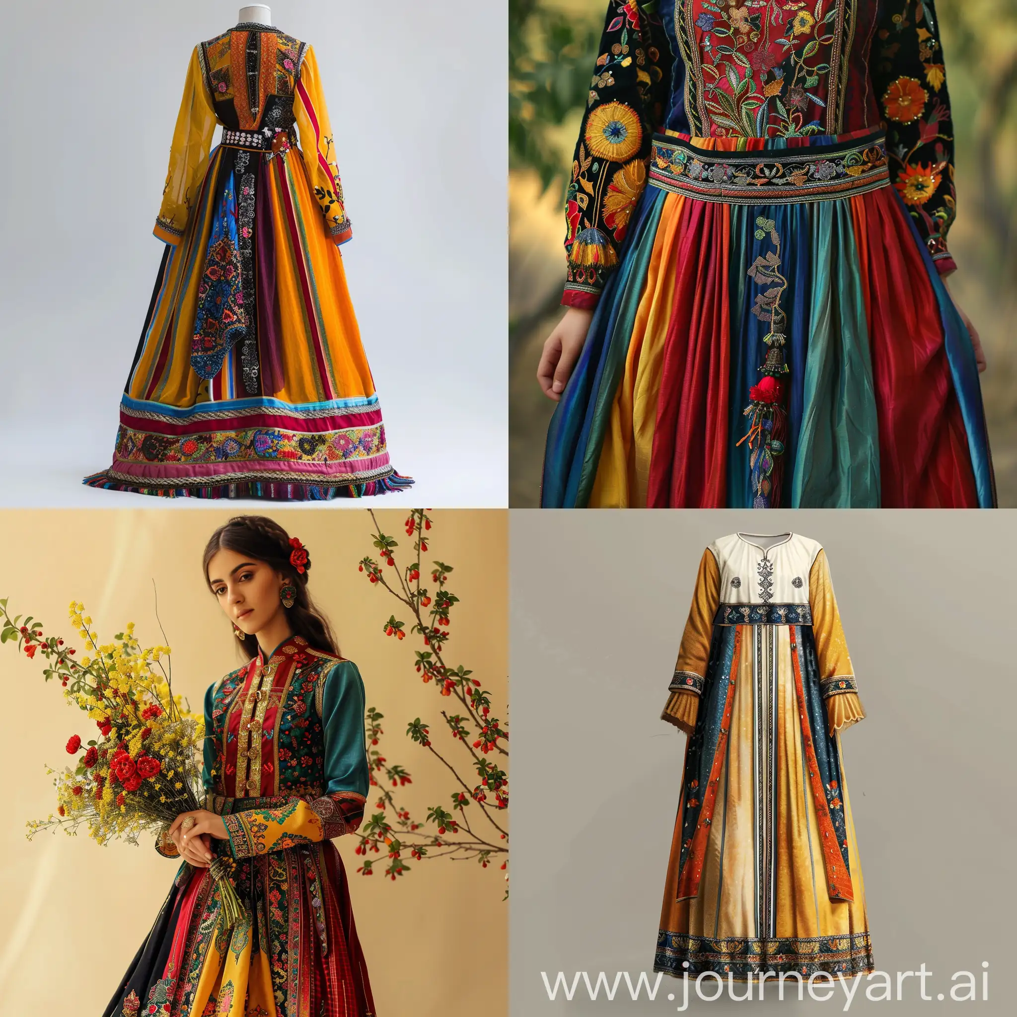 Dress design with Iranian haft sin nowruz eid 