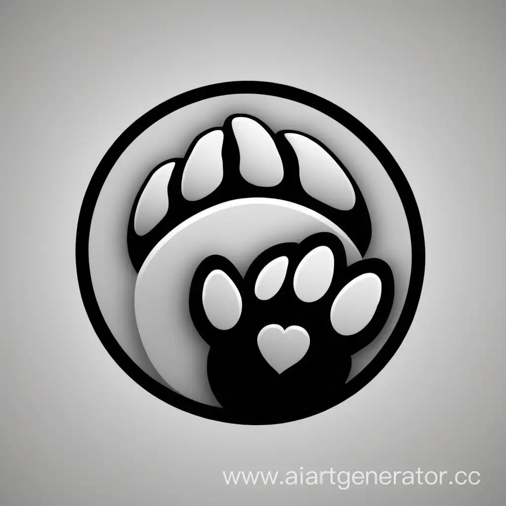 Two-Cat-Paws-Encircling-Logo-Design