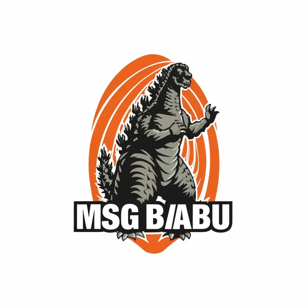 a logo design,with the text "MSG BABU", main symbol:Godzilla,Moderate,clear background