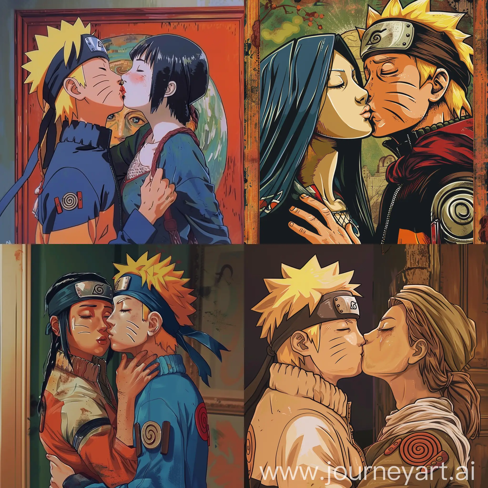 Naruto kissing mona lisa
