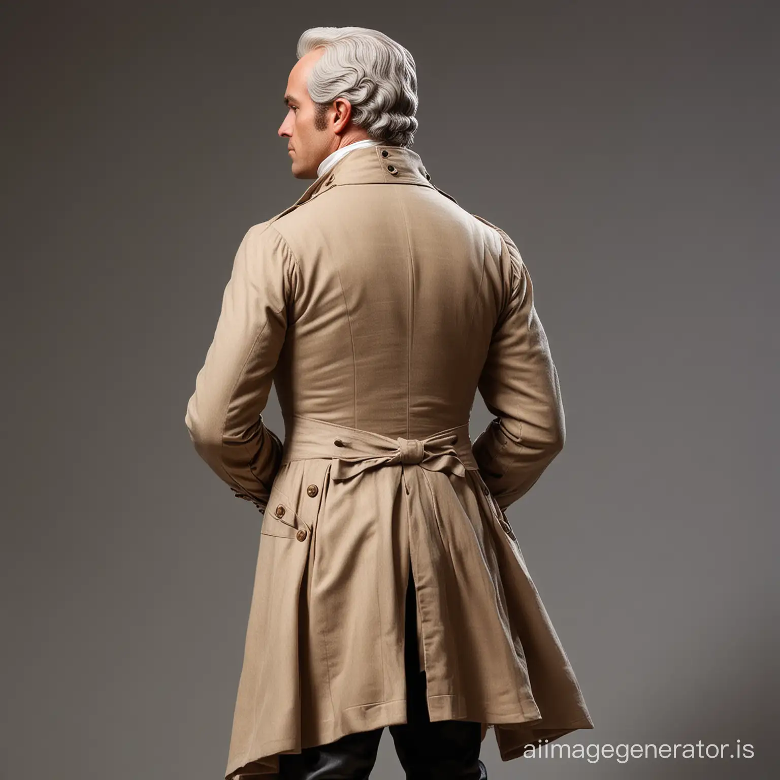 a full body picture of alexander hamilton from behind