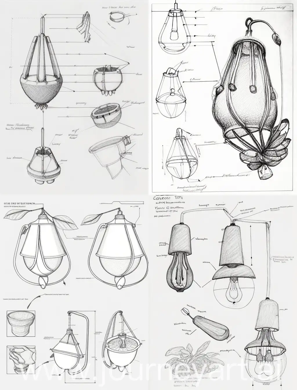 Hand-drawn product design, lighting design, extract avocado shape, craft lines, simplicity, line extraction, Tumbler lighting design sketch scheme hand-drawn
Bionic its texture bionic modeling deductive change process, modeling source, modeling change, refinement, summary process, how to draw lamps, chandeliers, drawing reference, product design sketch, white background, front view, side view, rear view, wire frame, sketch from different angles, pencil line manuscript, each program should present form source and intent, and form change deliberation process; And how to reconstruct and evolve primitive body forms. Main view, detail, explosion