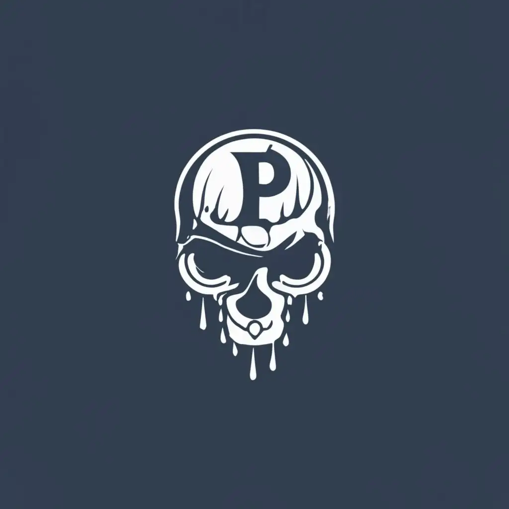 logo, liquid casting skull, with the text "phantom", typography