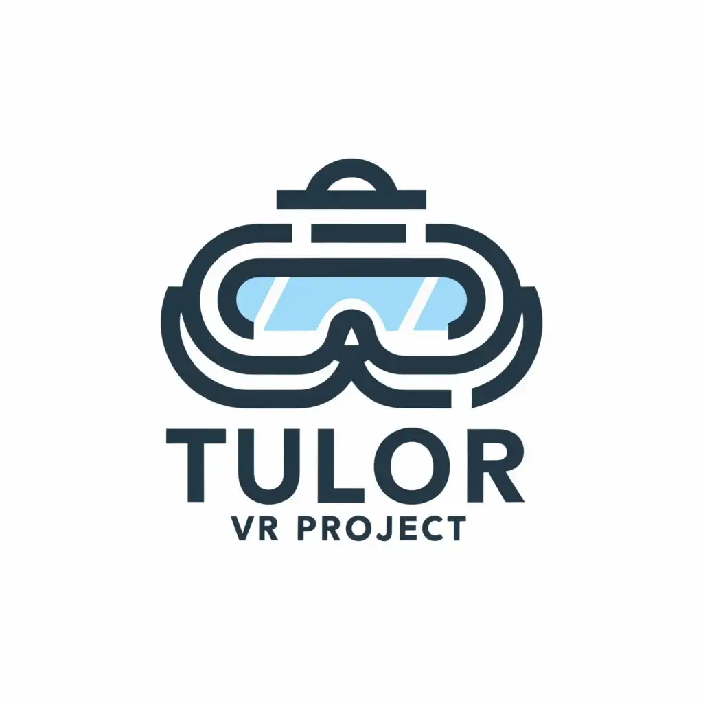 a logo design,with the text "TULOR VR PROJECT", main symbol:a vr headset,Minimalistic,be used in Technology industry,clear background