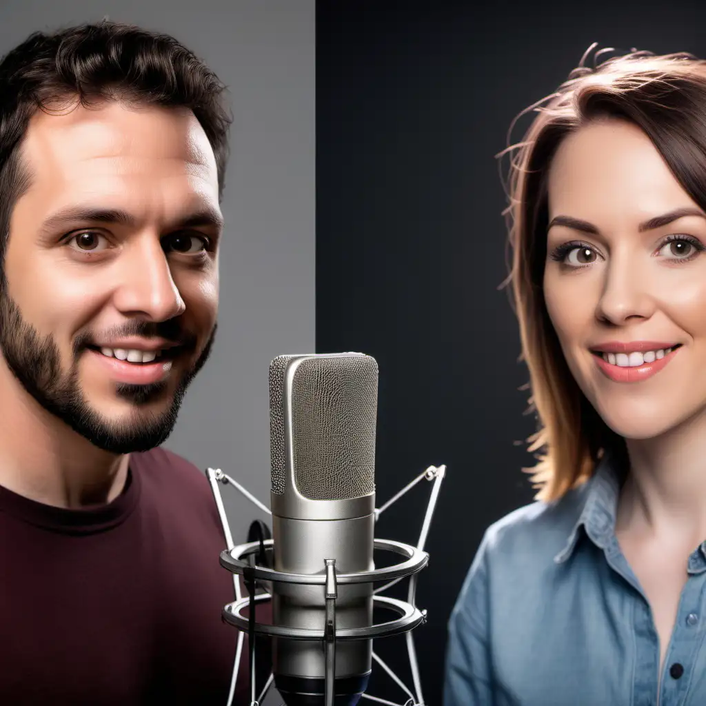 Professional Male and Female Voice Over Artists in Studio