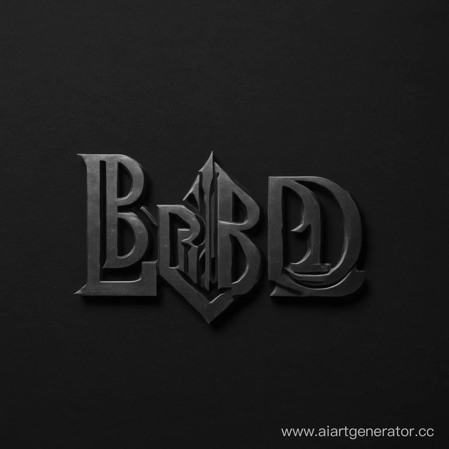 Логотип премиального магазина черной одежды с названием "BRD"