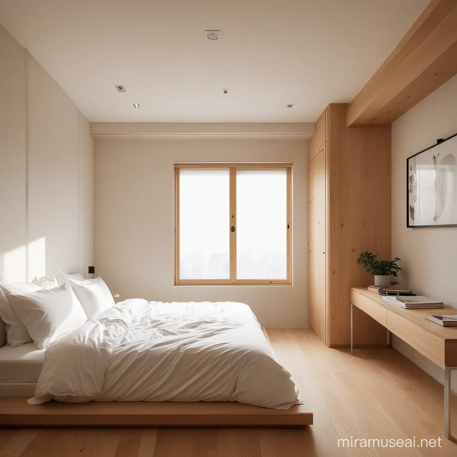 Japanese Minimalistic Bedroom Interior Design for Hong Kong House