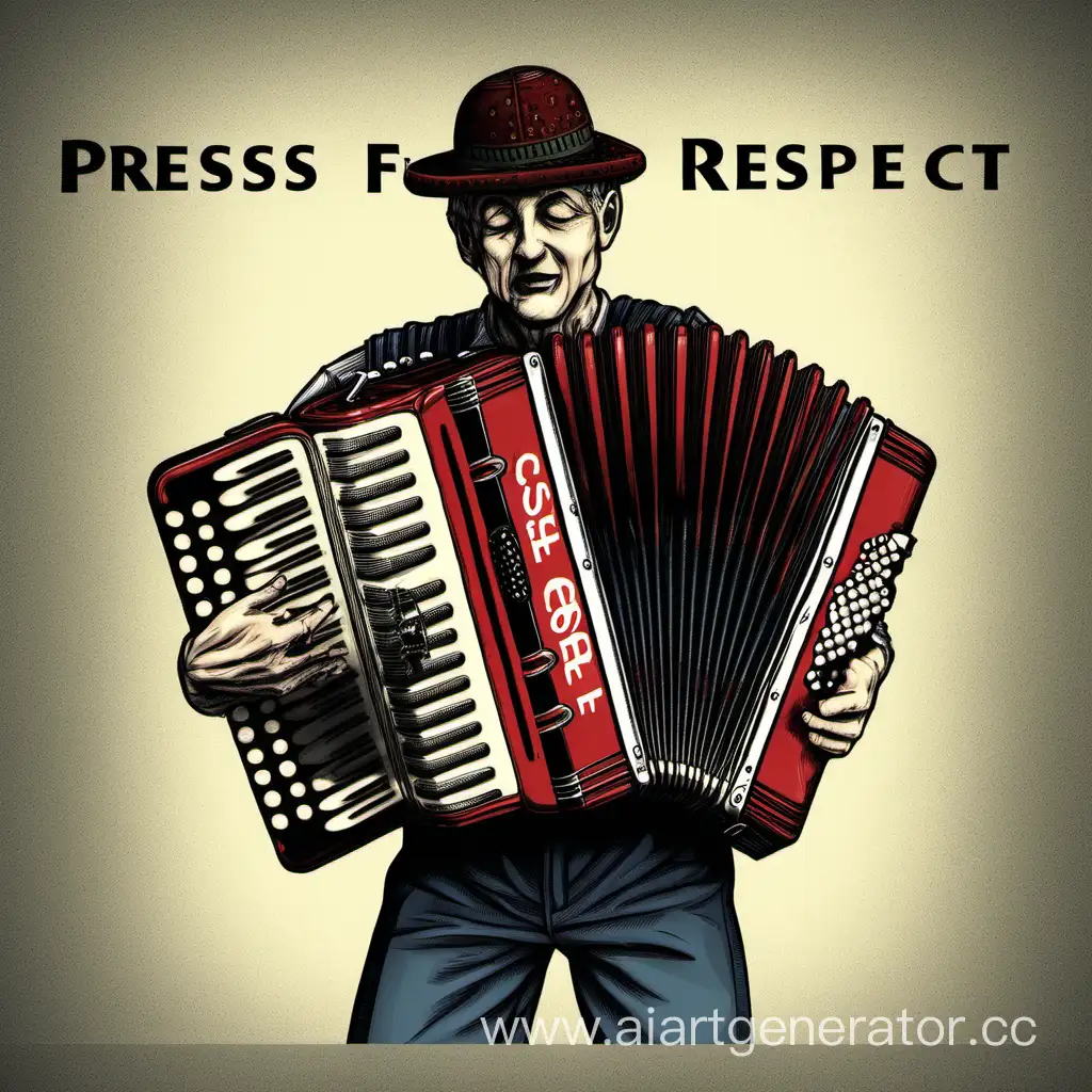 press f for respect plays accordion