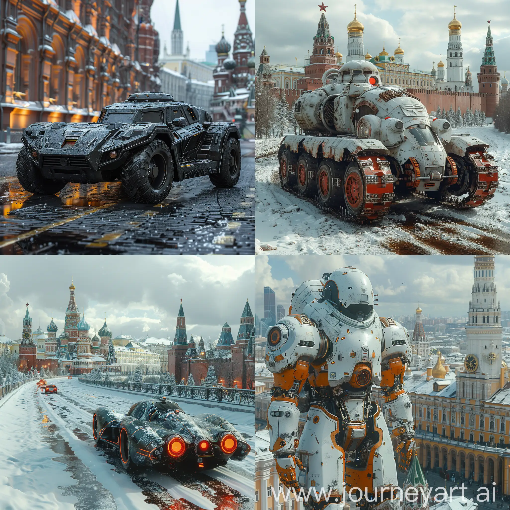 Futuristic armored Moscow, futuristic style of high tech, octane render --stylize 1000