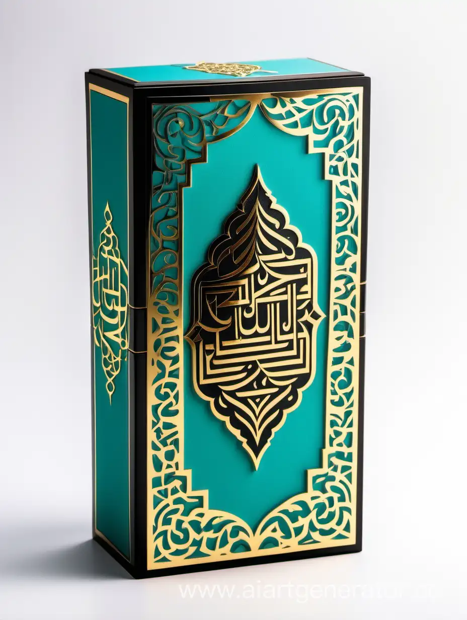 Exquisite-Arabic-Calligraphy-Perfume-Box-in-Elegant-Black-and-Gold-Design