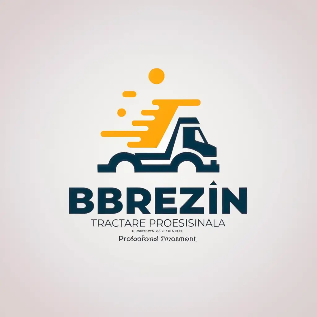 a logo design, with the text 'Brezi', slogan 'professional treatment', main symbol:towing truck, Moderate, to be used in Automotive industry, clear background