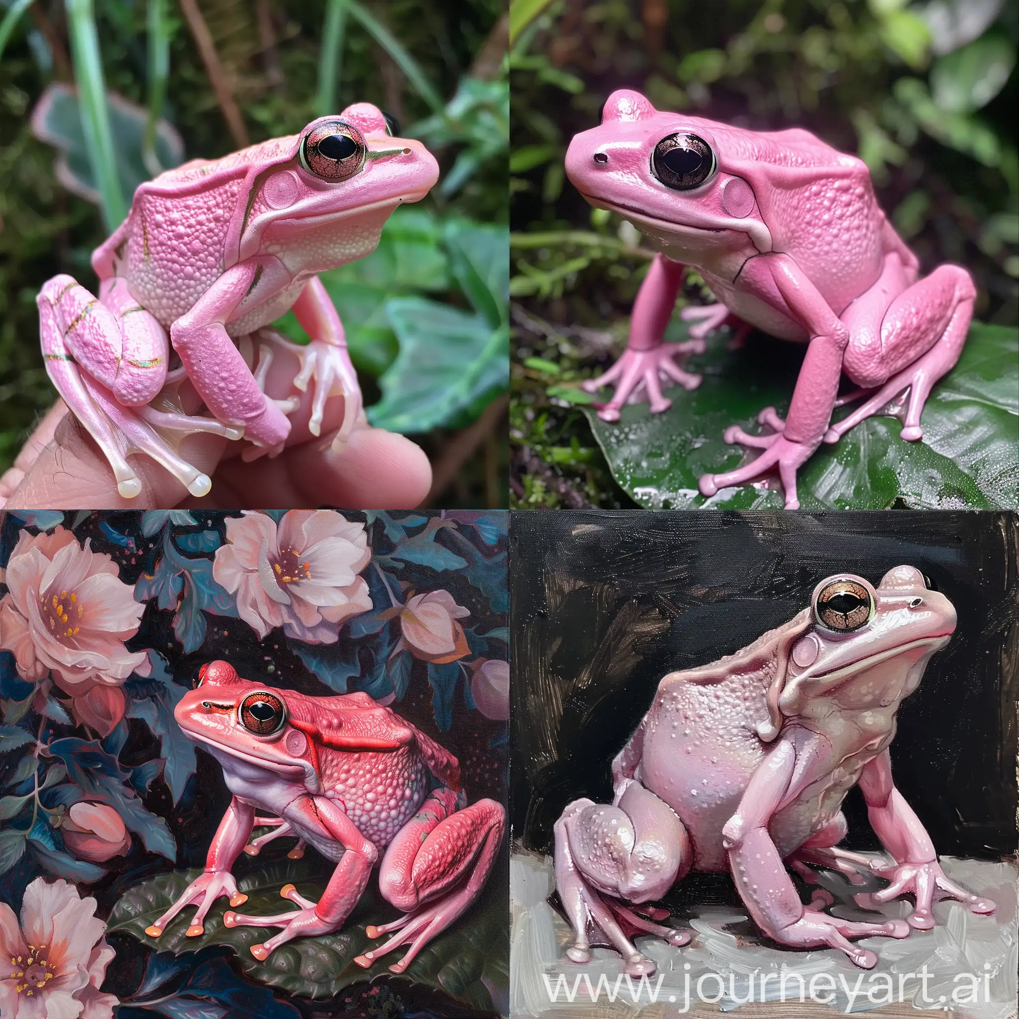 Vibrant-Pink-Frog-in-a-Square-Frame