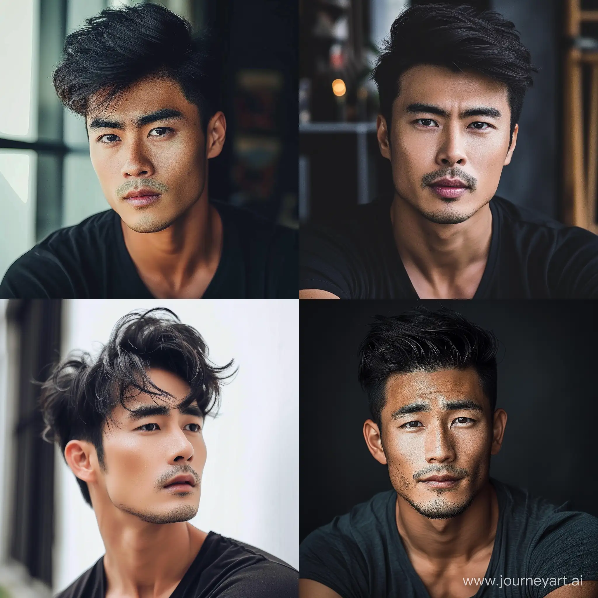 Handsome-Asian-Man-with-Confident-Gaze-in-Portrait-Style-Image