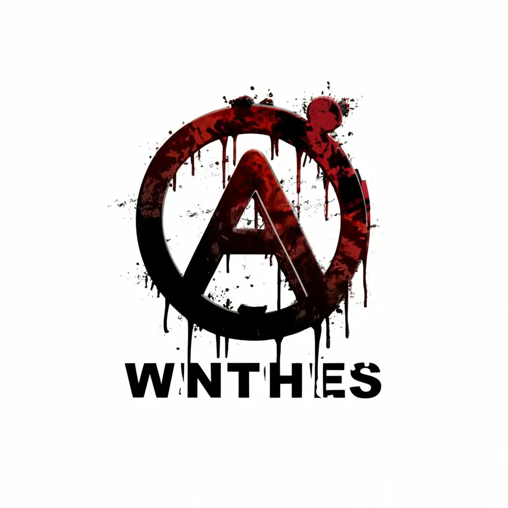 a logo design, with the text "A", main symbol: dripping blood with half circle coming