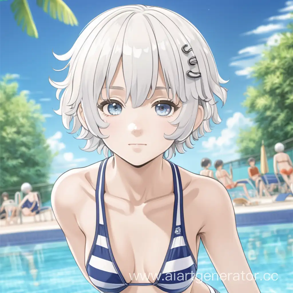 Anime-Style-Teenage-Girl-with-Short-White-Curly-Hair-in-Swimsuit