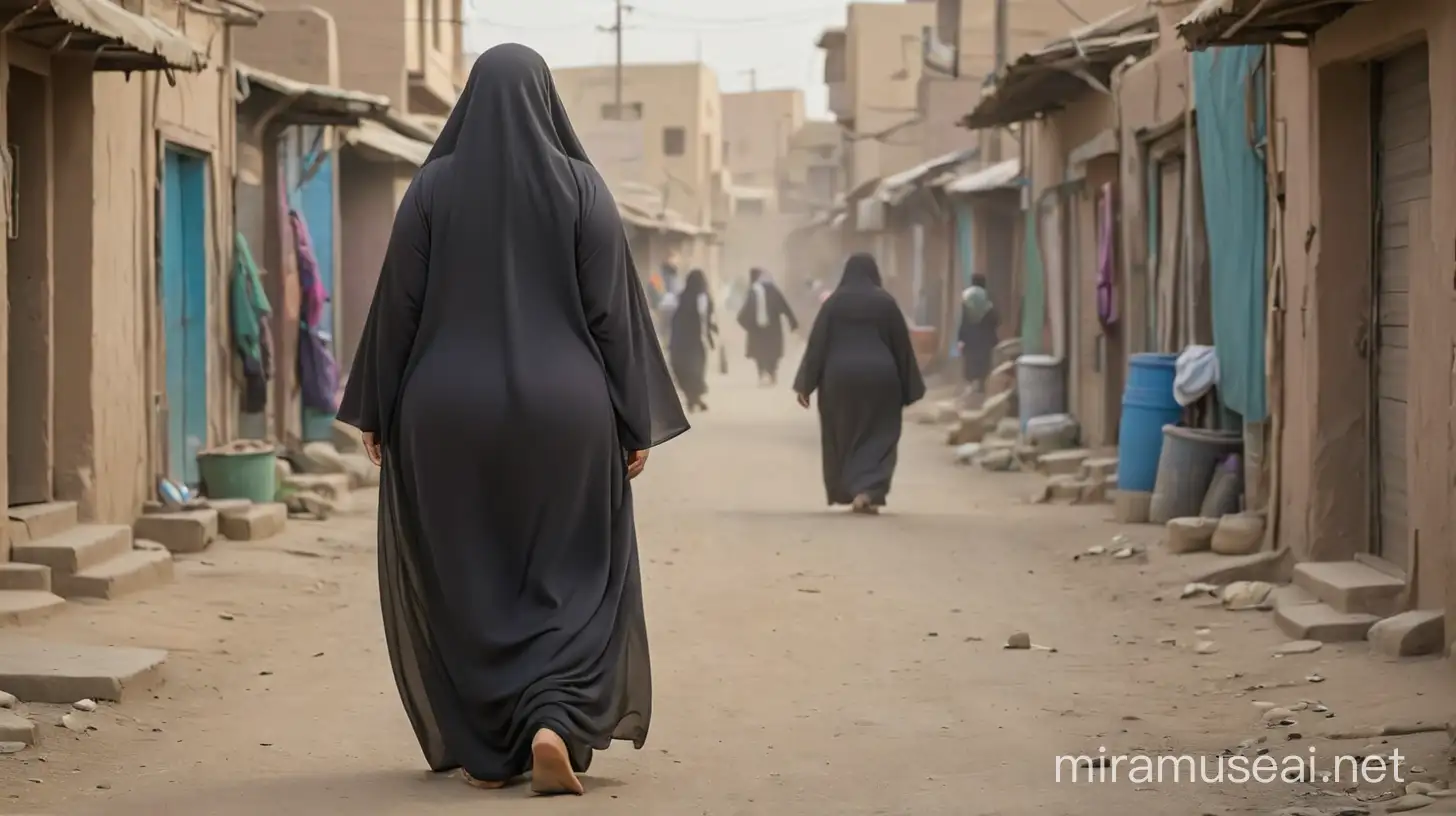 Afghan Woman in Burka with Prominent Rear View