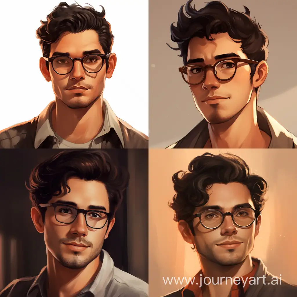 Handsome-Man-with-ThreeQuarter-HornRimmed-Glasses
