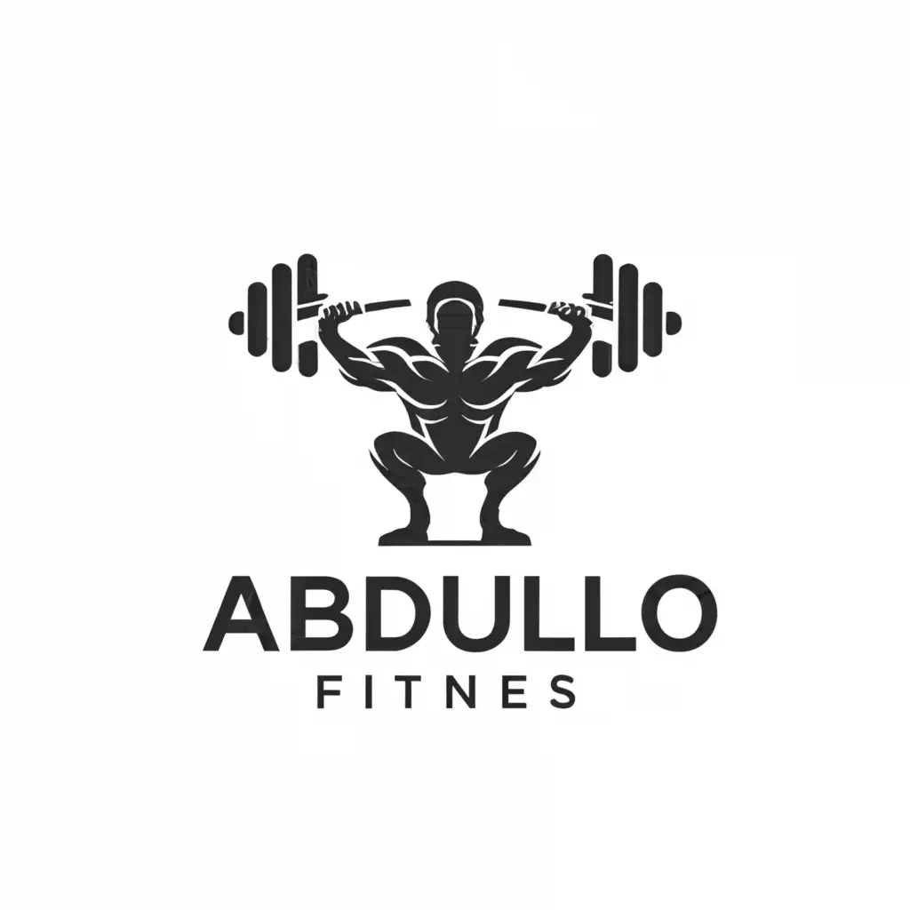 a logo design,with the text "abdullo fitness", main symbol:fitness,Moderate,clear background